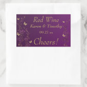 Aufkleber für den lila, goldenen Schmetterlingsflo (Tasche)