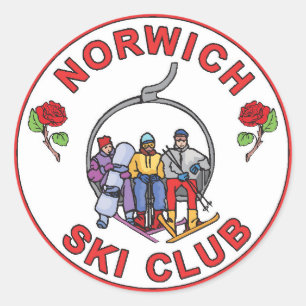 Aufkleber für den Norwich-Ski-Club (Set 3 x 3 von
