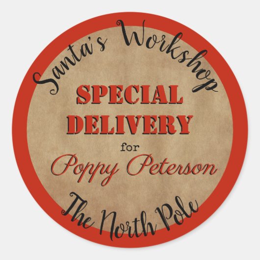 Aufkleber für den offiziellen Santa-Workshop (Vorderseite)