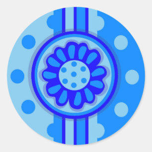 Aufkleber für den Power der blauen Blume (rund)