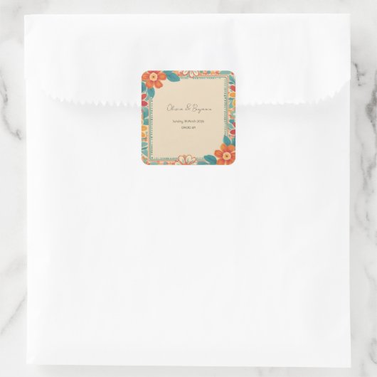 Aufkleber für den Retro-Blumenstreifen (Tasche)