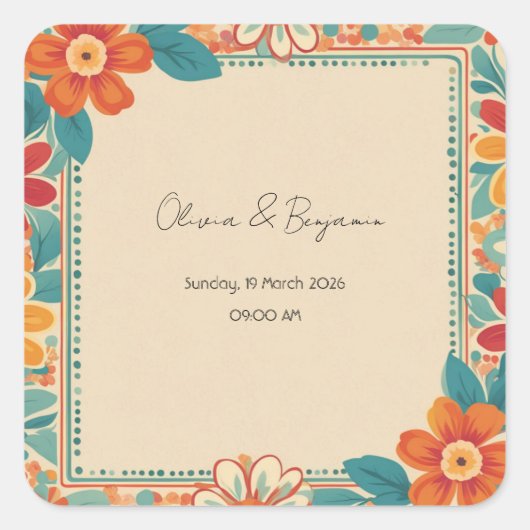 Aufkleber für den Retro-Blumenstreifen (Vorderseite)