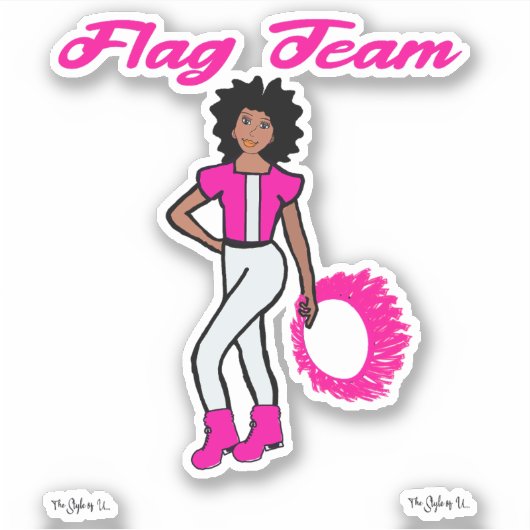 Aufkleber für den Ring des Flaggenteams ( Pink 2) (Vorderseite)