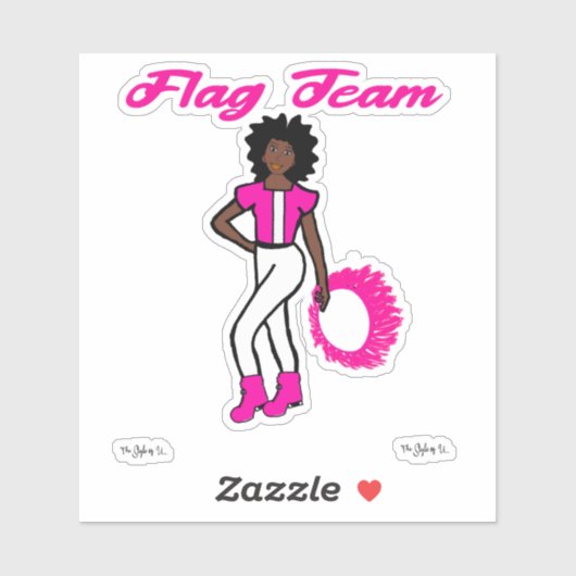 Aufkleber für den Ring des Flaggenteams ( Pink Pin (Blatt)