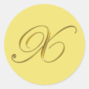 Aufkleber für den Umschlag Aufkleber Gold Monogram
