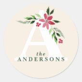 Aufkleber für den Umschlag Aufkleber Poinsettia Mo (Vorderseite)