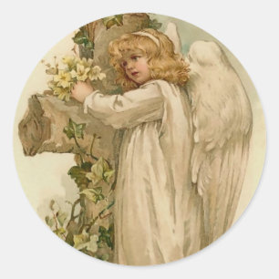 Aufkleber für den Vintagen Osterangel