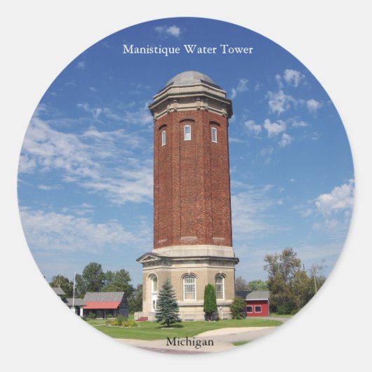 Aufkleber für den Wasserturm von Manistique (Vorderseite)