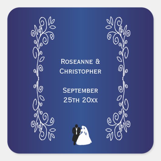 Aufkleber für den Wedgeplatz Royal Blue Bride Groo (Vorderseite)