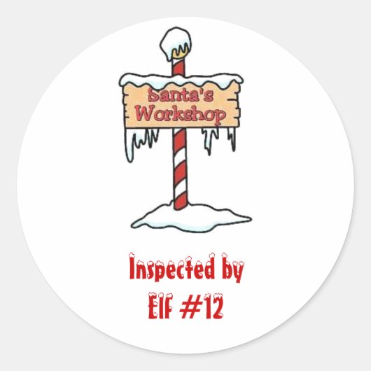 Aufkleber für den Weihnachtswerkstatt (Vorderseite)