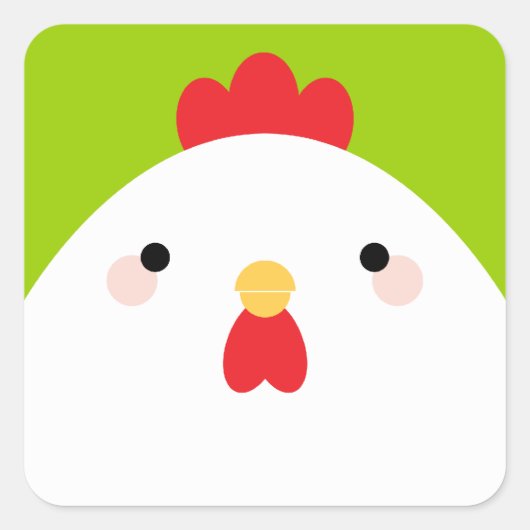 Aufkleber für den weißen Hühnerplatz (Vorderseite)