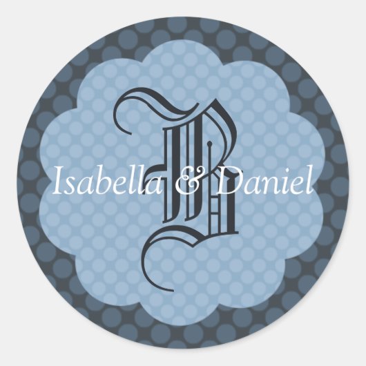 Aufkleber für den Winter-Hochzeitstich für Monogra (Vorderseite)