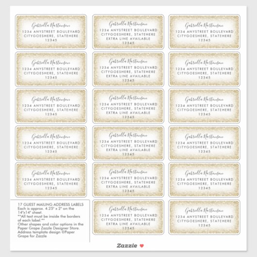 Aufkleber für die Adresse des Empfängers (Blatt)