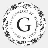 Aufkleber für die Adresse des Rustikal-Wreath-Mono (Vorderseite)