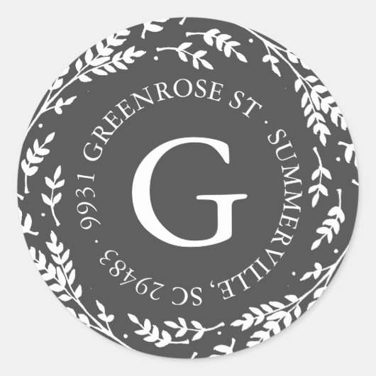 Aufkleber für die Adresse des Rustikal-Wreath-Mono (Vorderseite)