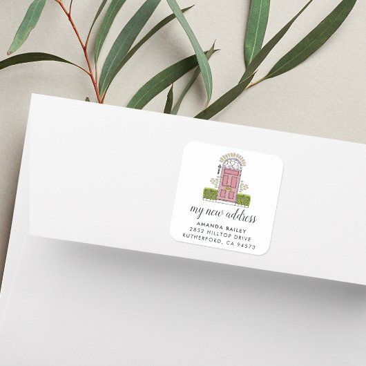 Aufkleber für die Ankündigung der rosa Türbewegung