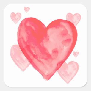 Aufkleber für die Aquarellfarben Liebe Rosa und Ro