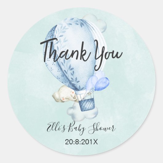 Aufkleber für die Babydusche (Vorderseite)