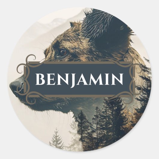 Aufkleber für die Bezeichnung des rustikalen Hunde (Vorderseite)