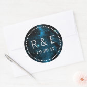 Aufkleber für die blaue Galaxie-Gastgeschenk Hochz (Umschlag)