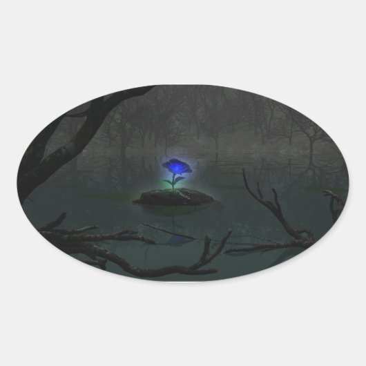 Aufkleber für die blaue Rose (Vorderseite)