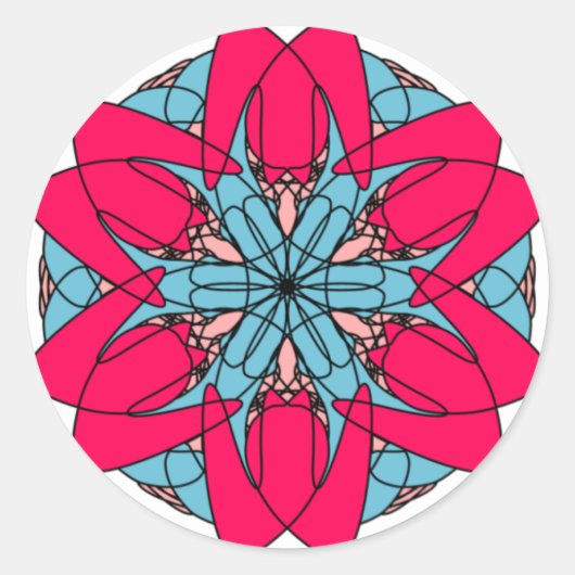 Aufkleber für die Blume in Hot Pink (Vorderseite)