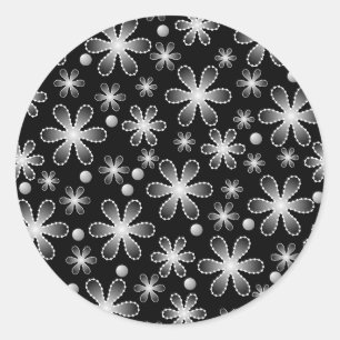 Aufkleber für die Blume Schwarz und Weiß
