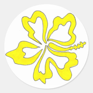 Aufkleber für die Blume von Gelben tropischen Hibi