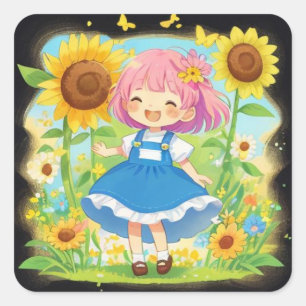Aufkleber für die Blume von Kindern