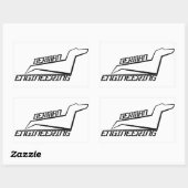 Aufkleber für die Dackel Rectangle - German Engine (Blatt)