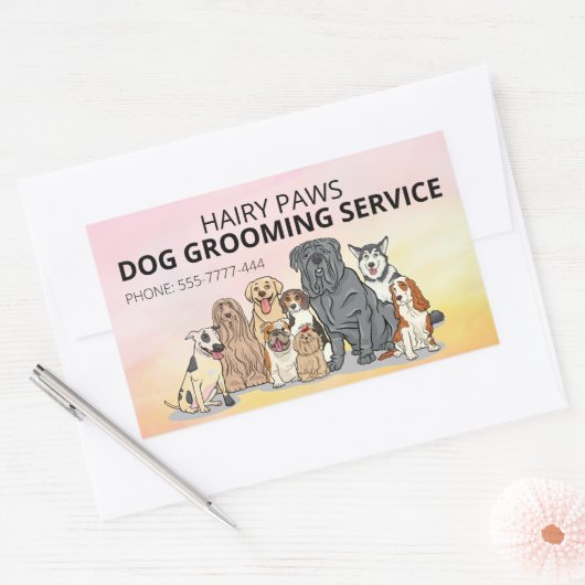 Aufkleber für die Dog Grooming Watercolor Business (Umschlag)