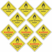 Aufkleber für die elterliche Warnung (Vorderseite)