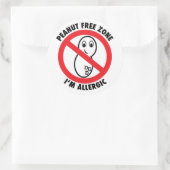 Aufkleber für die Erdnussfreie Zone (Set von 6 Jah (Tasche)