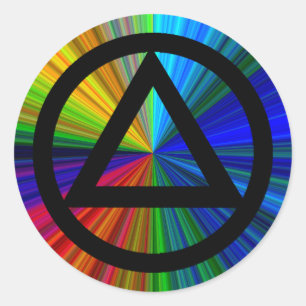 Aufkleber für die Erholung Kreis und Dreieck