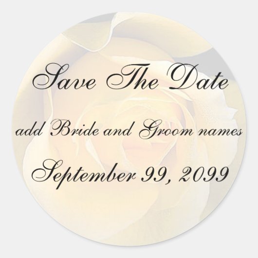 Aufkleber für die Erinnerung von Gelben Rosen Save (Vorderseite)