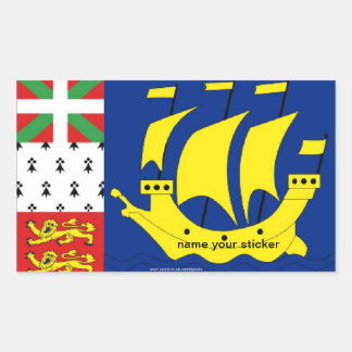 Aufkleber für die Flagge von St. Pierre Miquelon