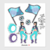 Aufkleber für die Flaggenfarben ( Aqua Lila White (Blatt)