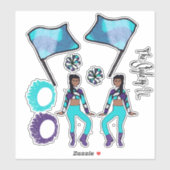 Aufkleber für die Flaggenfarben ( Aqua Lila White (Blatt)