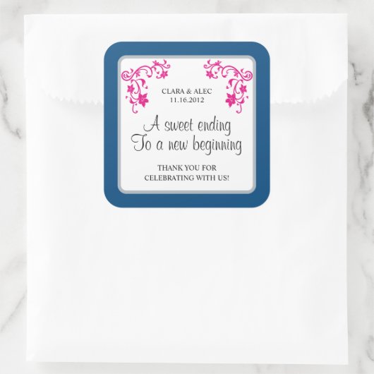 Aufkleber für die Gastgeschenk Hochzeit (Tasche)