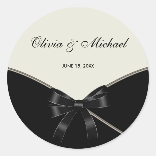 Aufkleber für die Gastgeschenk Hochzeit "Black Ivo (Vorderseite)