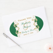 Aufkleber für die Gastgeschenk Hochzeit Grün, Weiß (Umschlag)