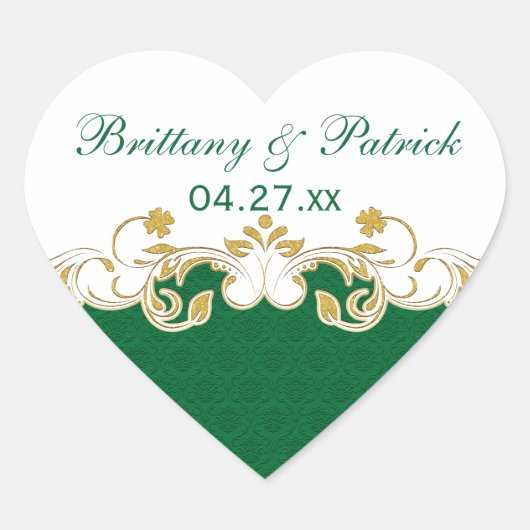 Aufkleber für die Gastgeschenk Hochzeit Grün, Weiß (Vorderseite)