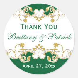 Aufkleber für die Gastgeschenk Hochzeit Grün, Weiß