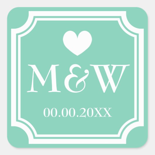 Aufkleber für die Gastgeschenk Hochzeit in Monogra (Vorderseite)