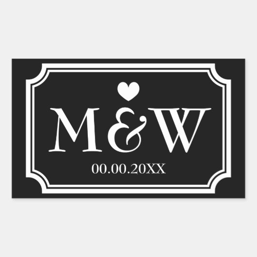 Aufkleber für die Gastgeschenk Hochzeit in Rectang (Vorderseite)