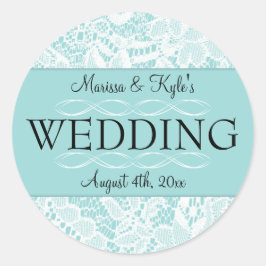 Aufkleber für die Gastgeschenk Hochzeit mit Spitze