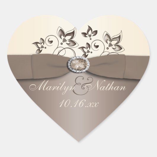 Aufkleber für die Gastgeschenk Hochzeit Mocha und  (Vorderseite)