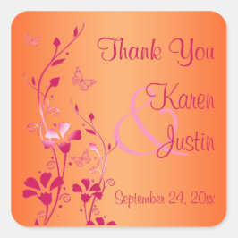 Aufkleber für die Gastgeschenk Hochzeit Rosa und O