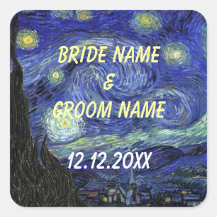 Aufkleber für die Gastgeschenk Hochzeit. Starry Ni