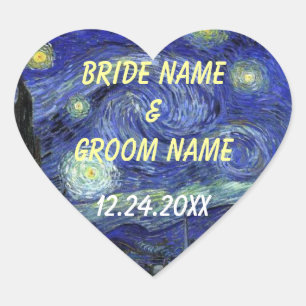 Aufkleber für die Gastgeschenk Hochzeit. Starry Ni